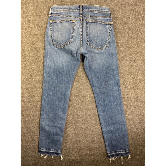 Rag & Bone Women's Capri Jeans Size 24 Distressed Hem Cropped Light‎ Wash Denim - Picture 7 of 8